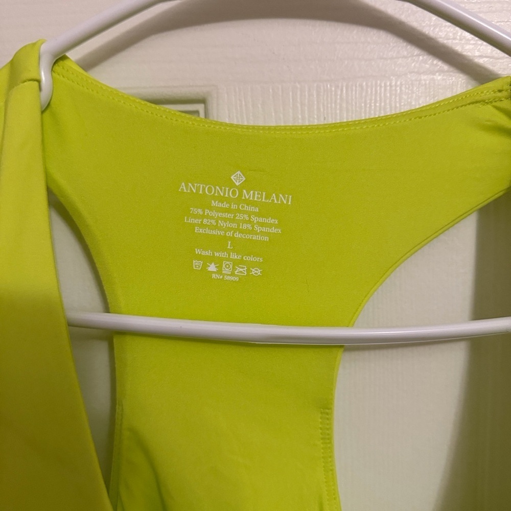 Antonio Melani Active Tennis Courtside Mini Dress hidden side pocket lime Large - Picture 10 of 10